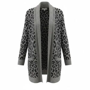 LOFT Gray Knit Cardigan